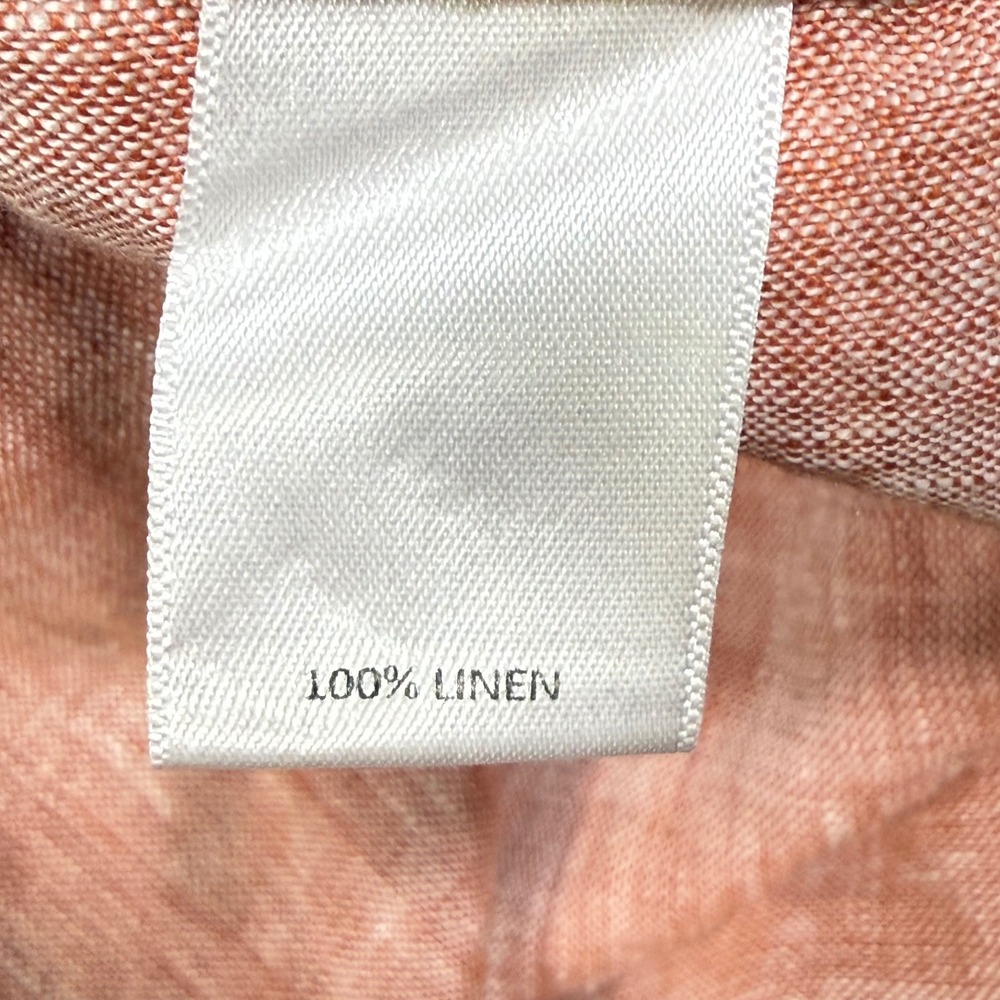 Murano Baird McNutt Linen Shirt Mens XLT Rose Pink Long Sleeve Coastal Beachy - Picture 8 of 10
